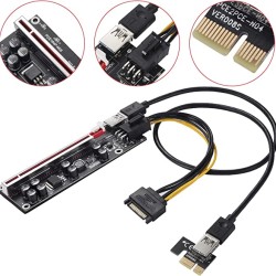 Riser Adapter Card for GPU Mining with 24in USB 3.0 Extension Cable & 6PIN SATA Power Cable
