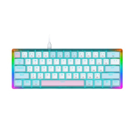 E-YOOSO Z11T (Transparent) Wired 61 Keys Mechanical Gaming Keyboard with Ice Blue Backlit