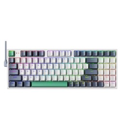 Machenike K500-b94 Wired Type-c Hotswappable Pbt Keycap Rgb Mechanical Keyboard-white Colour Red Switch