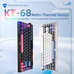 Machenike KT68 Tri Mode Rgb Mechanical Keyboard (White)