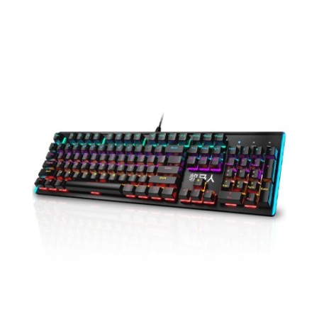 Mumre Wrangler K100 Rainbow RGB Mechanical Keyboard Black (Blue Switch)