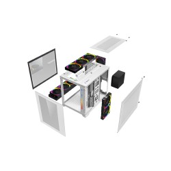 1STPLAYER SP7 White Mid Tower RGB Gaming Case