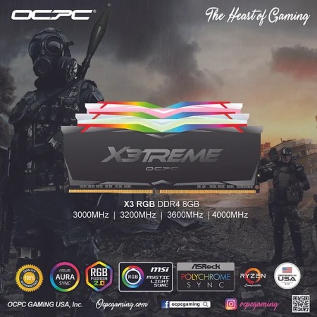 Ocpc X3 RGB 8GB 3200MHz DDR4 Black Desktop RAM