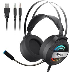 ROYAL KLUDGE RK-E6000 7.1 Surround Sound Headphone Black